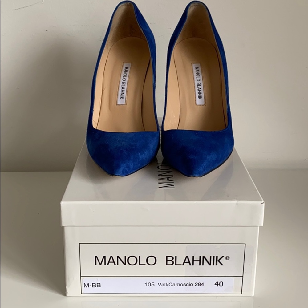 Manolo Blahnik BB Pumps Royal Blue 40
